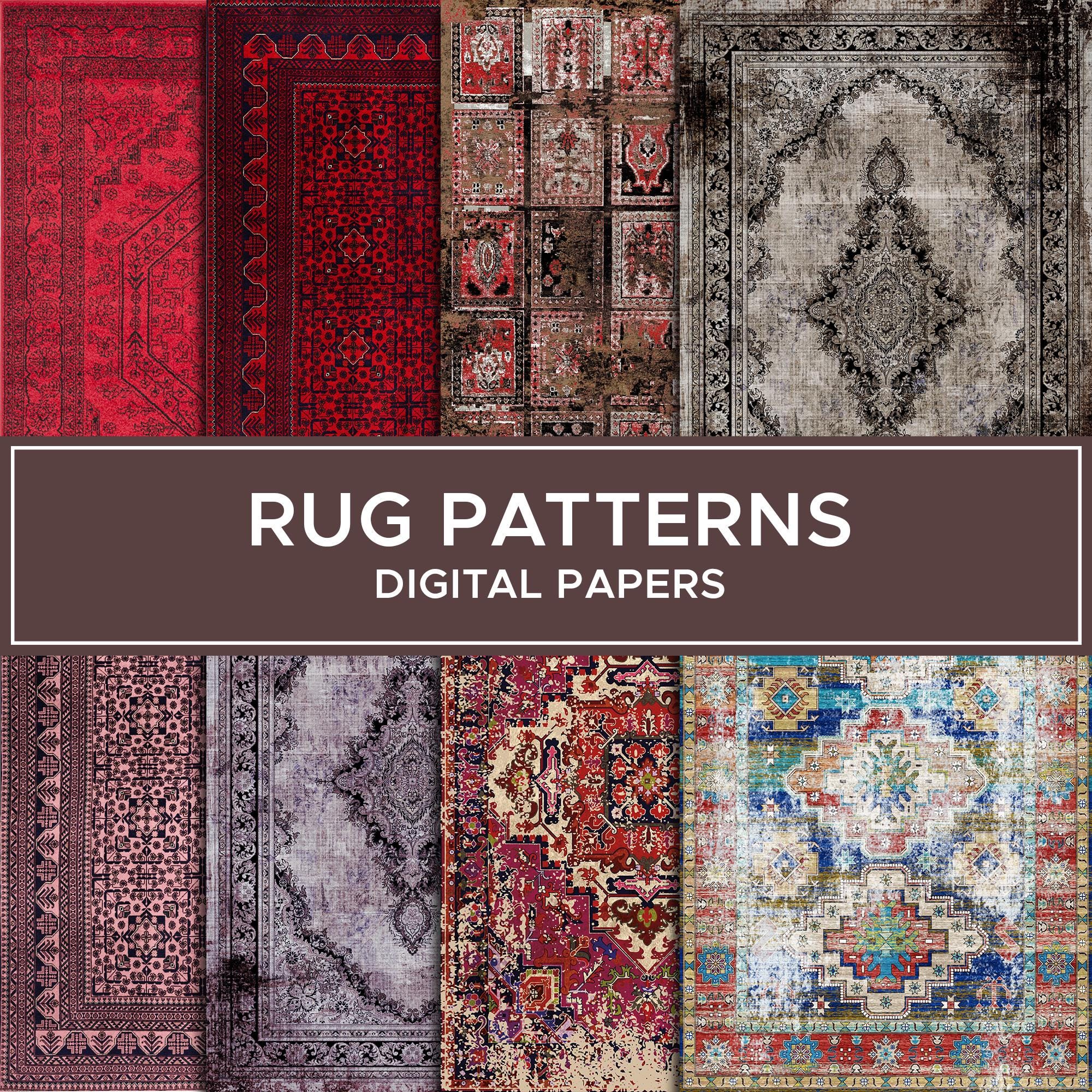 Printable Rug Digital Papers, Carpet Digital Paper, Rug Pattern ...