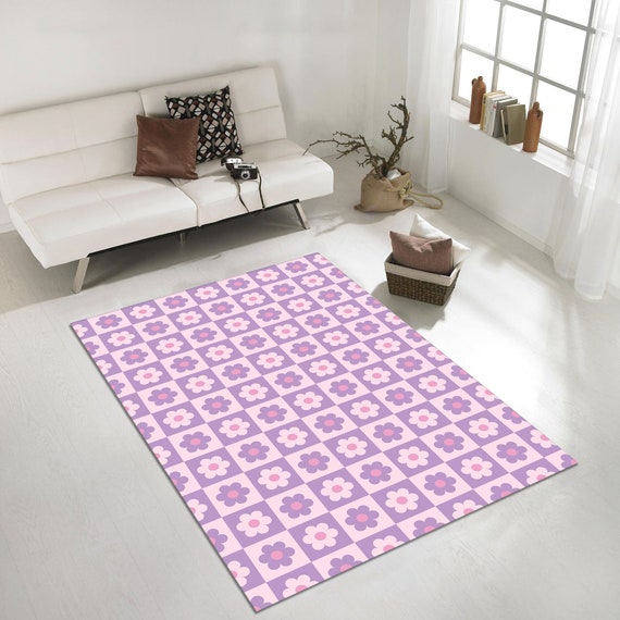 Purple Flowers Rug,Flower Pattern Rug,Home Decor Rug,Area Rug,Living Room Rug,Bedroom Rug,Aesthetic Rug,Runner Rug,Modern Rug,Minimalist Rug