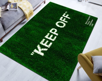 Tappeto Keep Off, Tappeto Keep Off, Tappeto verde, Tappeto popolare, Tappeto moderno, Tappeto estetico, Tappeto con motivi, Tappeto con area, Tappeto da soggiorno, Tappeto da camera da letto, Best seller