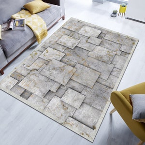 Stone Pattern Rug, Stone Rug, Pattern Rug, Aesthetic Rug, Living Room Rug, Modern Rug, Non-Slip Rug, Washable Rug, Area Rug, Custom Rug