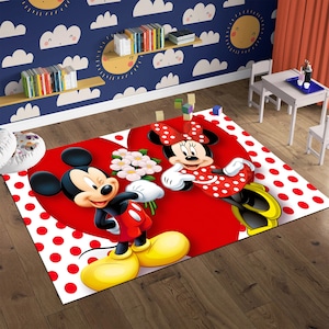 Mickey Mouse Rug, Minnie Mouse Rug, Kids Rug, Minimalist Rug, Custom Rug, Cute Rug, Nursery Rug, Area Rug, Kids Room Rug,Gift For Kids