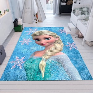 Frozen Rug, Elsa Rug,Nursery Rug, Kids Rug, Minimalist Rug, Custom Rug, Popular Rug, Nursery Decor, Area Rug, Kids Room Rug,Gift For Kids