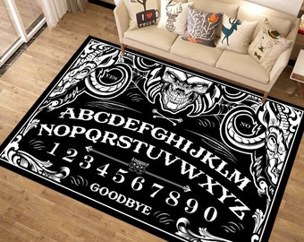 Tapijt met ouija-alfabet, tapijt demon, tapijt duivel, fantastisch tapijt, angstkleed, horrorfilmdeken, minimalistisch tapijt, populair tapijt, karpet, aangepast tapijt