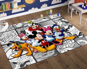 Cute Friends-tapijt, Mickey-kleed, Minnie-tapijt, Donald Duck-tapijt, kindertapijt, minimalistisch tapijt, aangepast tapijt, schattig tapijt, decoratie kinderkamer, vloerkleed, kinderkamertapijt