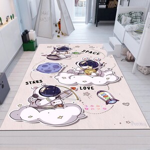 Astronaut Rug, Space Rug, Nursery Rug, Kids Rug, Custom Rug, Popular Rug, Nursery Decor, Area Rug, Kids Room Rug, Child Rug Gift For Kids