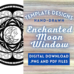 Enchanted Moon Radial Design PNG Digital File // Art Pattern, Pyrography Template, Wood burning Design PDF