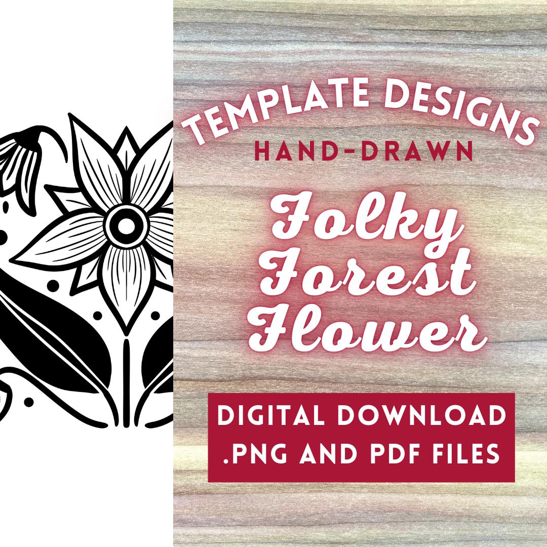 Forest Flowers PNG Digital File // Art Patterns, Pyrography Templates ...