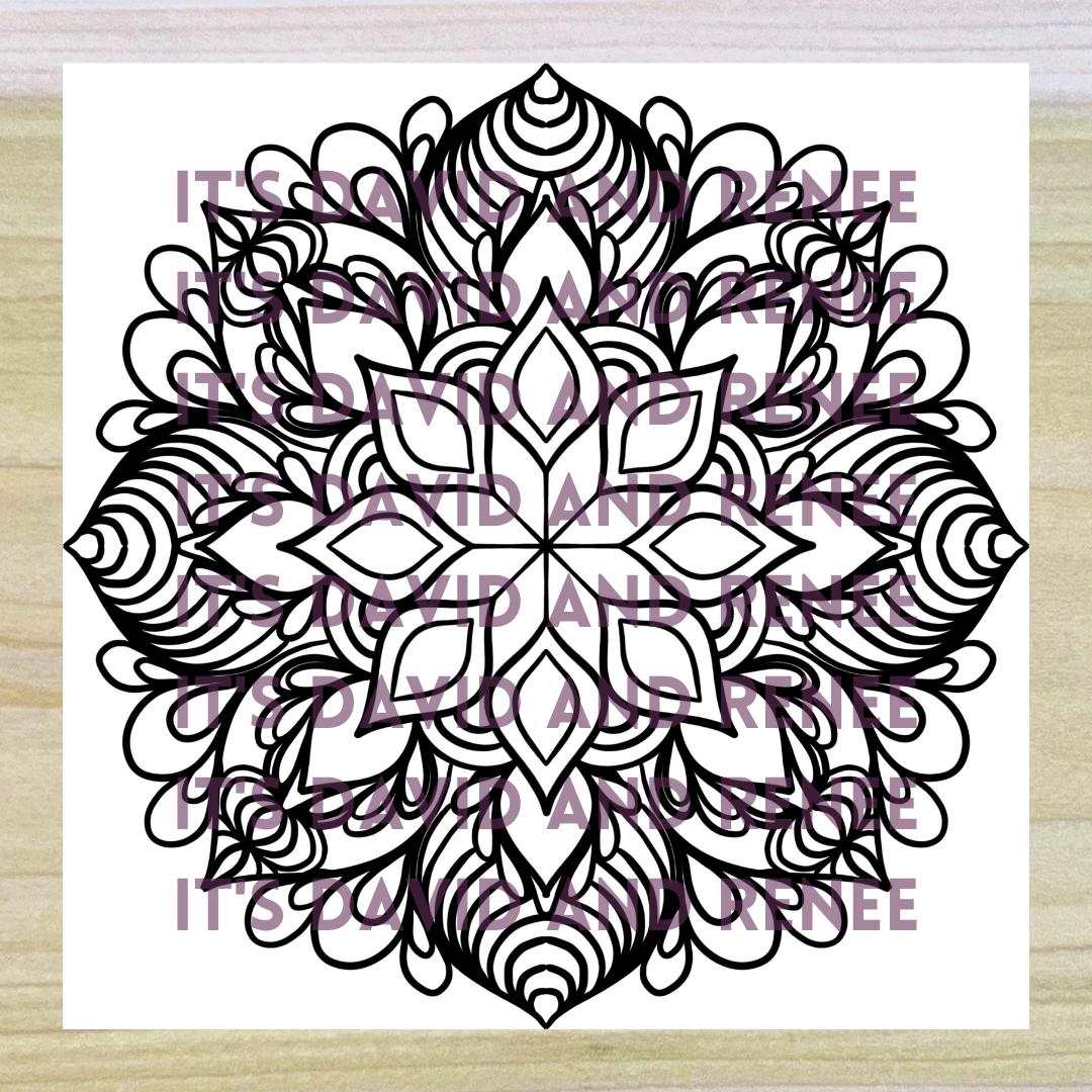 Gems and Drops Mandala Radial Design PNG Digital File // Art Pattern ...