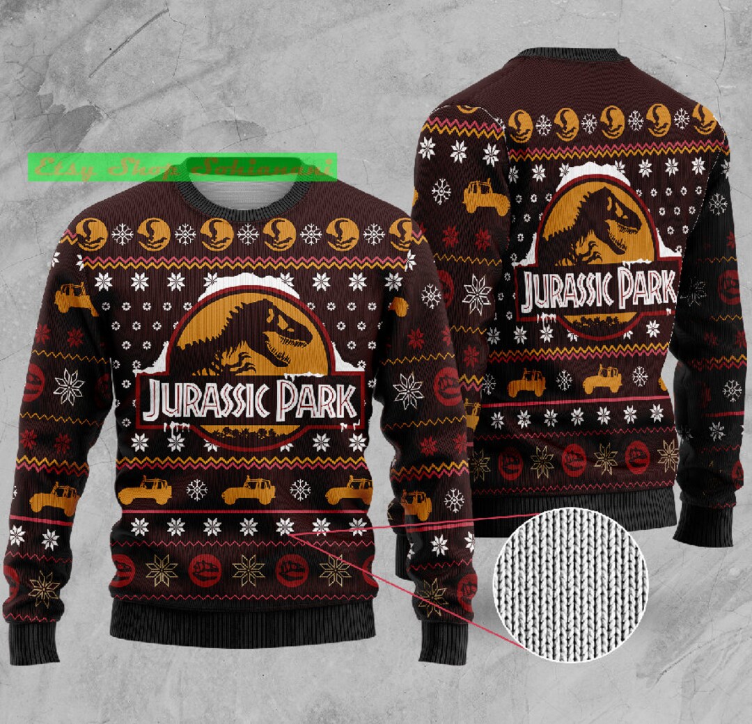 Jurassic Park All Over Print 3D Ugly Sweater Santa Claws Etsy