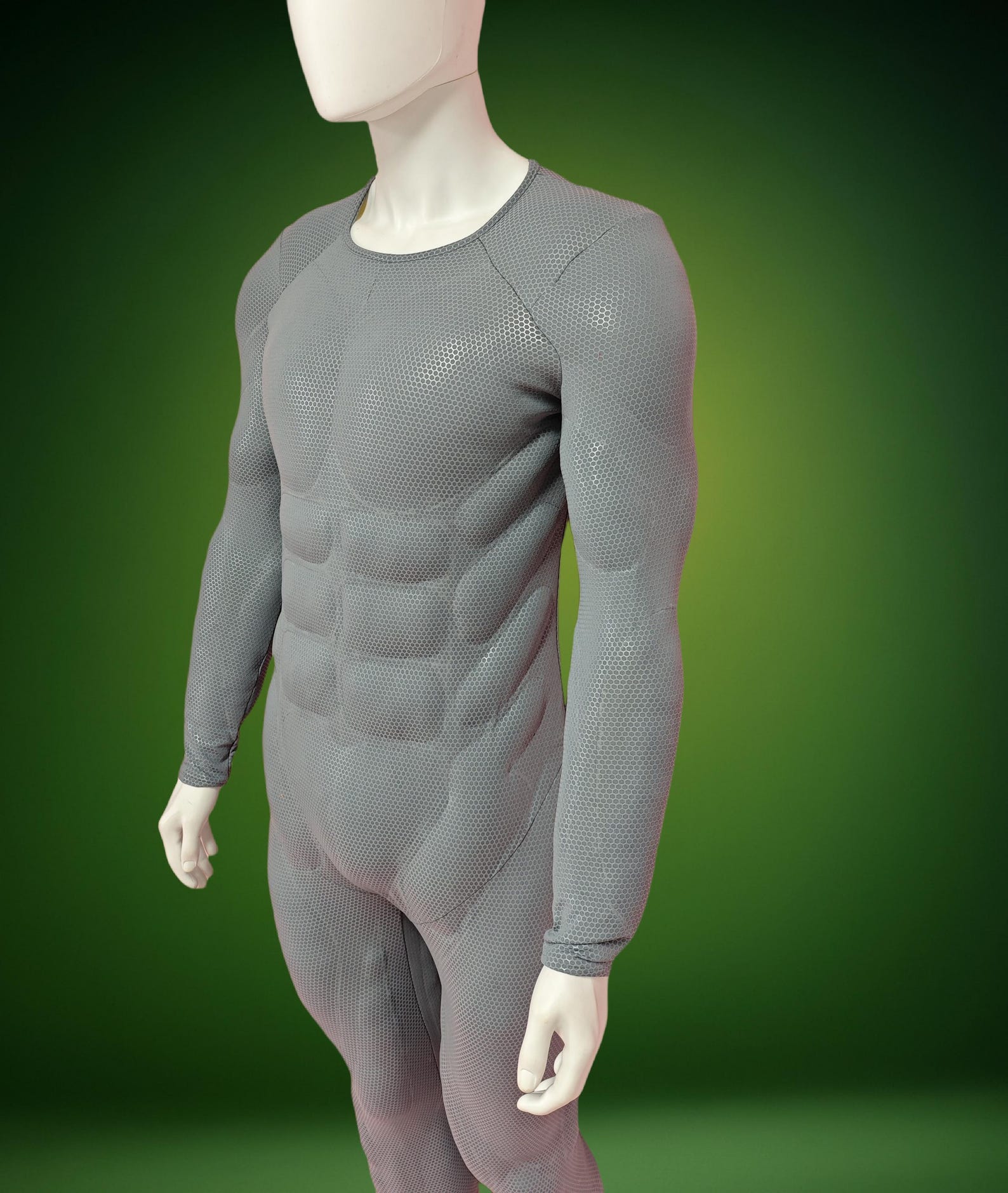 Loading Screen Cosplay Custom Muscle Suit: Grey Low Collar Silk Screen Cosplay Costume - Etsy