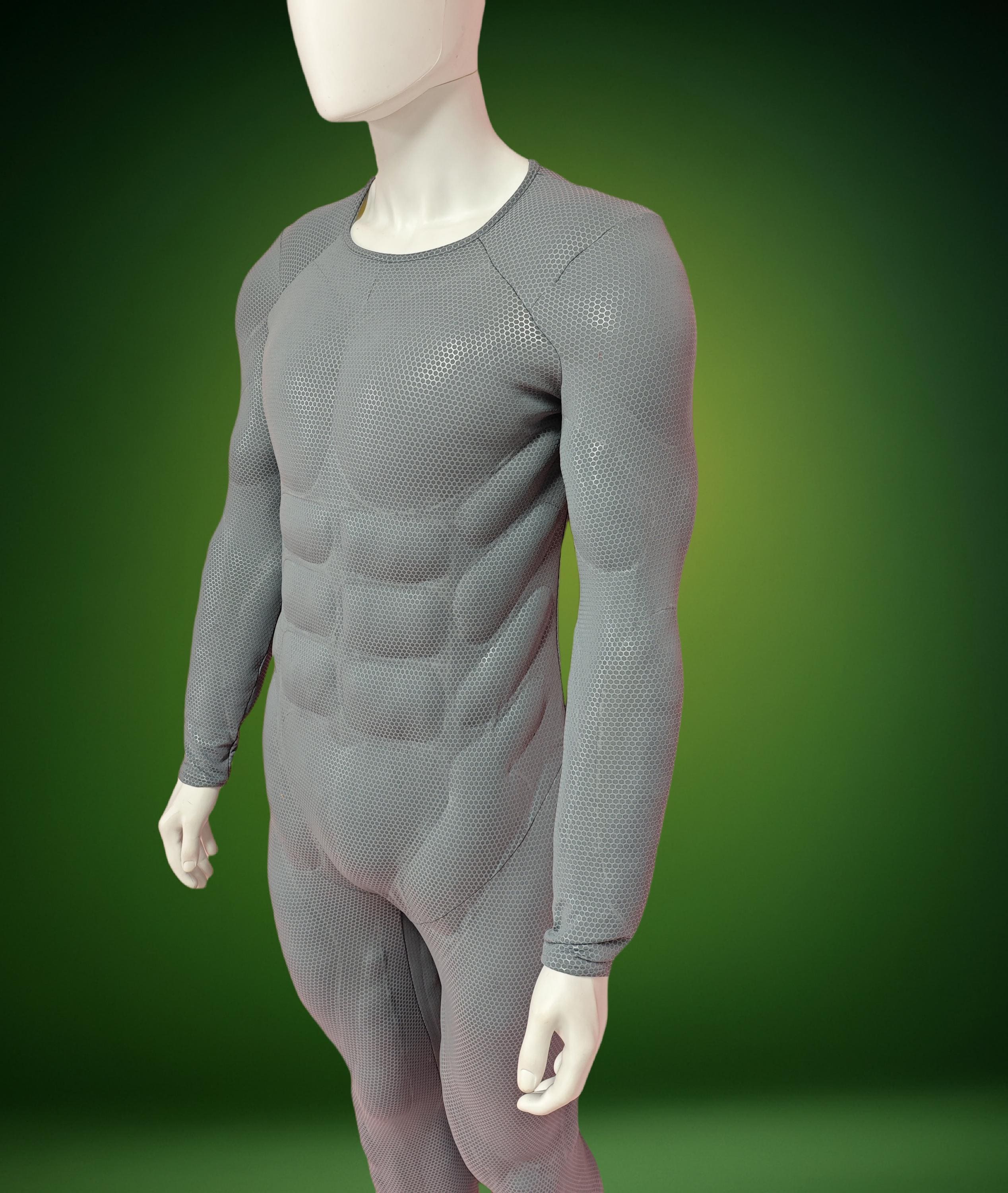 Custom Muscle Suit: Grey Low Collar Silk Screen Cosplay Costume - Etsy