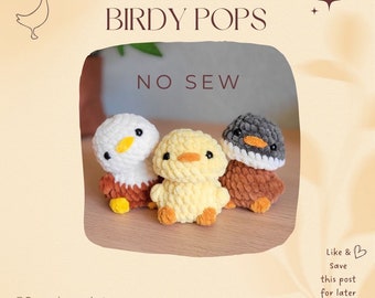 Birdy pops - No sew - PDf pattern