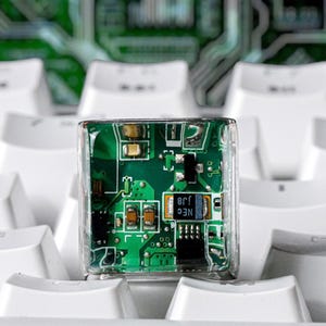 Circuit Board Chip Keycap, Artisan Keycap, Keycap Set for MX Cherry Switches Mechanical Keyboard, Resin Keycap, Gift for Him