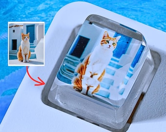 Tecla personalizada de resina con foto - Tecla artesanal personalizada para interruptor Cherry MX - Tecla hecha a mano - Regalo ideal para aniversario o cumpleaños