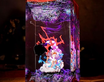 Anime Inspired Night Light, Gaming Room Decor, Handmade Manga Figure Lamp, Gift for Boyfriend