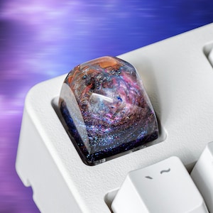 Galaxy Pentagon Keycap, Artisan Keycap, Universe Keycap, Keycap for MX Cherry Switches Mechanical Keyboard, Handmade Gift