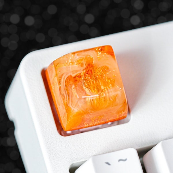 Coral Keycap, Orange Coral, Ocean Keycap, Artisan Keycap, Keycap for MX Cherry Switches Mechanical Keyboard, Handmade Gift