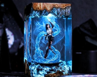 Tifa Lockhart Final Fantasy VII Resin Lamp, Epoxy Night Light, Gaming Room Decor, FF7 Diorama Lamp, Gift For Gamers, Cloud Strife, Sephiroth