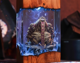 Lámpara de resina Esquie Clair Obscur Expedition 33, luz nocturna de epoxi, figura de Gustave Paintress, decoración para sala de juegos, juego del año, regalo para gamers.