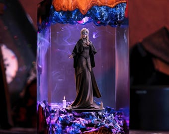 Fire Keeper DARK SOULS Resin Lamp, Firekeeper Diorama Light, Handmade Gamer Gift, Game Room Decor, Christmas Gift for Gamer, Xmas Lamp Gift