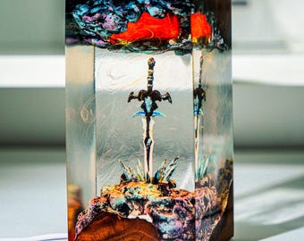 Lámpara de resina de espada Frost.mourne, lámpara de diorama War.craft, lámpara de fantasía hecha a mano, lámpara de resina de Halloween, regalo de Navidad para gamers, lámpara para videojuegos