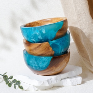 Wooden Dip Bowl, Decorative Bowl, Wood Epoxy Resin Bowl, Handmade Trinket Bowl, Handmade Bowl, Gift for Her