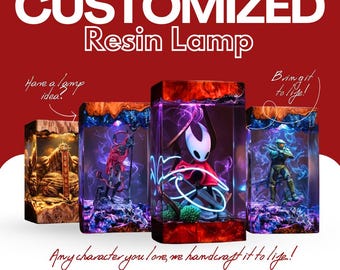 Custom Resin Lamp, Epoxy Night Light, Unique Gift for Him, Game Decor Lamp, Anime Lamp,Birthday Gift, Game Figure, Bedroom Lamp,Friend Gift