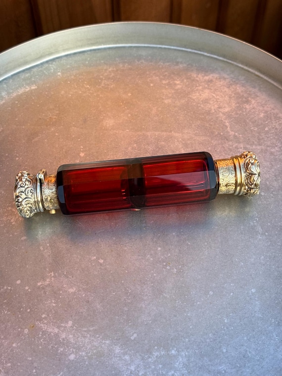 Stunning Large Victorian Ruby Red Double Ended Pe… - image 1