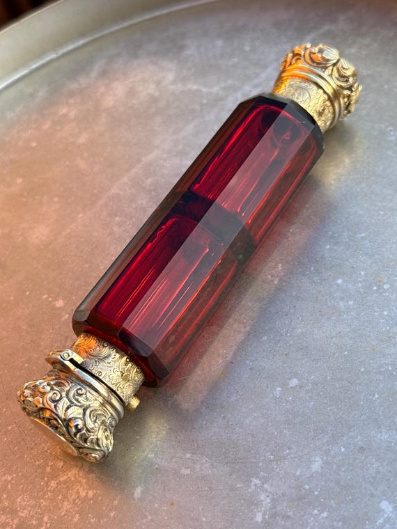 Stunning Large Victorian Ruby Red Double Ended Pe… - image 2