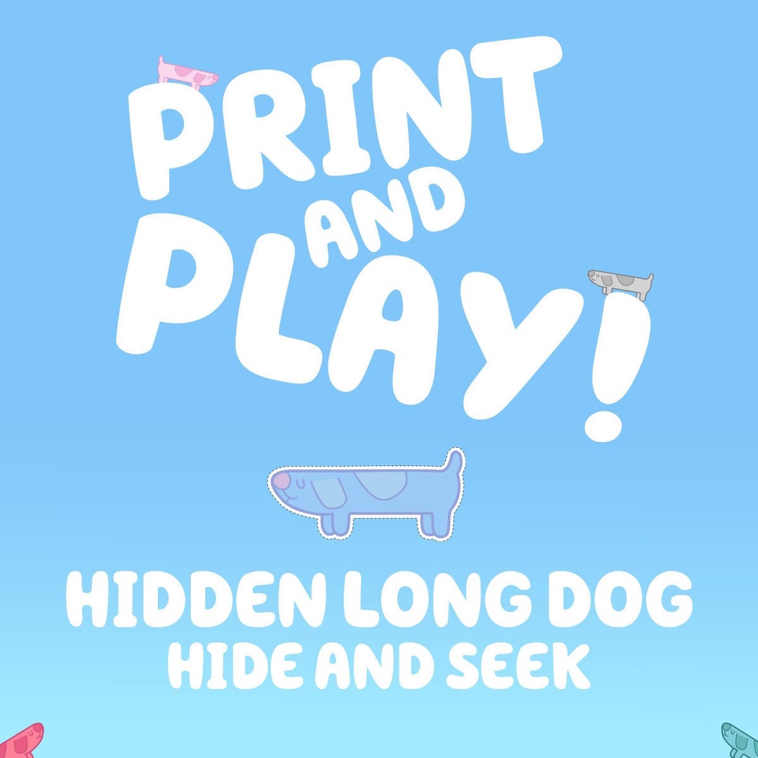 Long Dog Hide and Seek, Long Dog, Bluey, Bluey Game, Digital Files ...