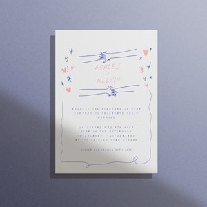 Whimsical Wedding Invitation Template, Handwritten, Hand Drawn, Editable Wedding, Digital Download, Quirky, Artsy, Fun, CORJL