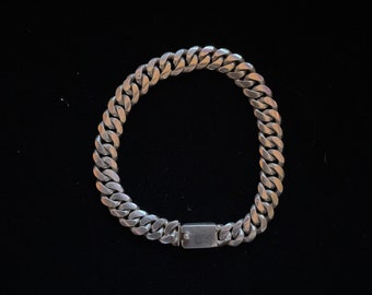 スターリングシルバー キューバンリンクブレスレット 6 mm ハンドメイド