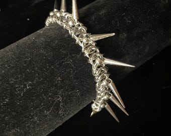 フラットボックススパイクチェーンメイルブレスレット