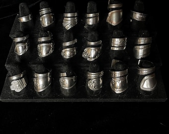 Spoon Rings Silver Plated and Stainless Steel Handmade