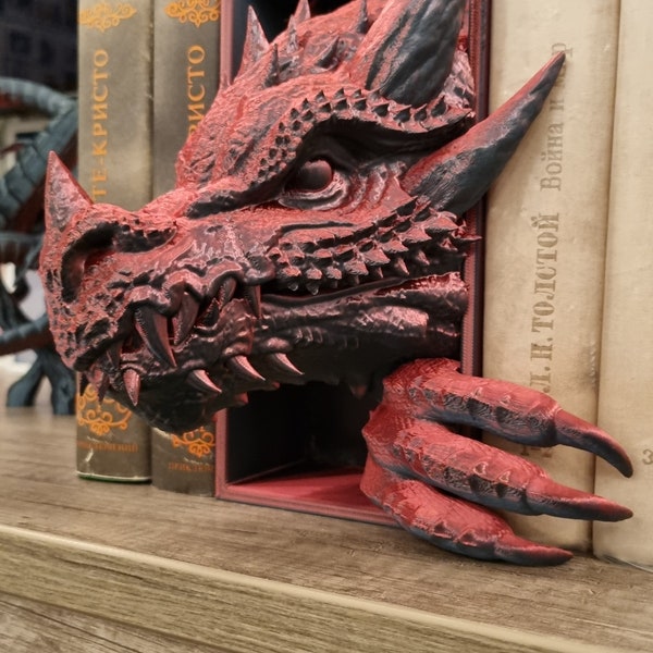 Book nook, Buchstütze Drache, 3D gedruckt, Harry Potter Inspiration