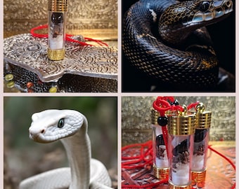 Ultimate 2in1 White & Black King Cobra "Nagamani" Pearls, Wealth Attraction, Gambling, Extreme Good Luck, Protection, 100% Authentic Amulet