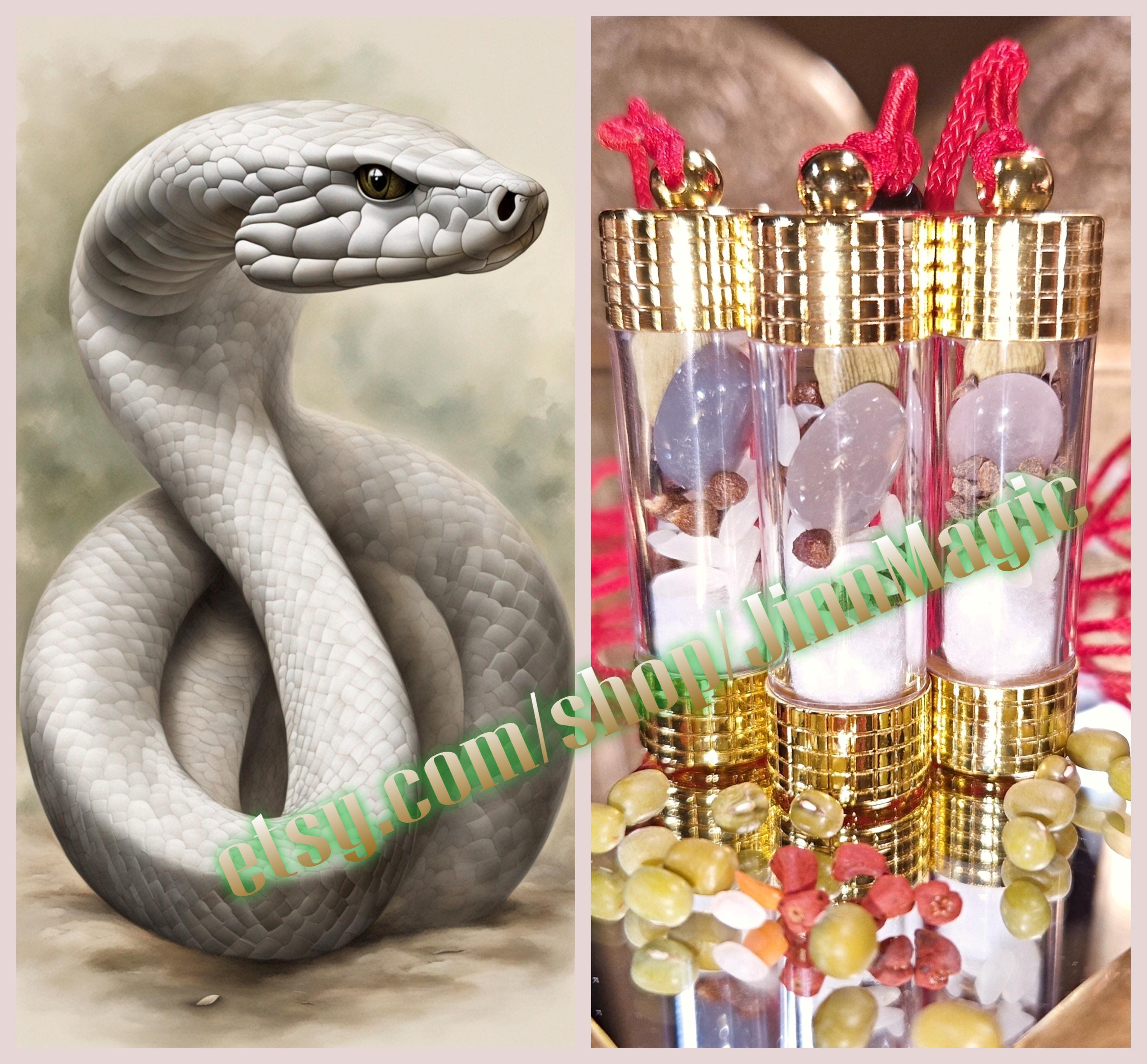 Maymei メイメイ 金蛇 Golden Snake ラムネ　セット Extraordinary Black King Cobra (nagamani) Snake Pearl, Genuine