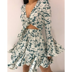 Bohemian co ord floral set. Top and shorts.