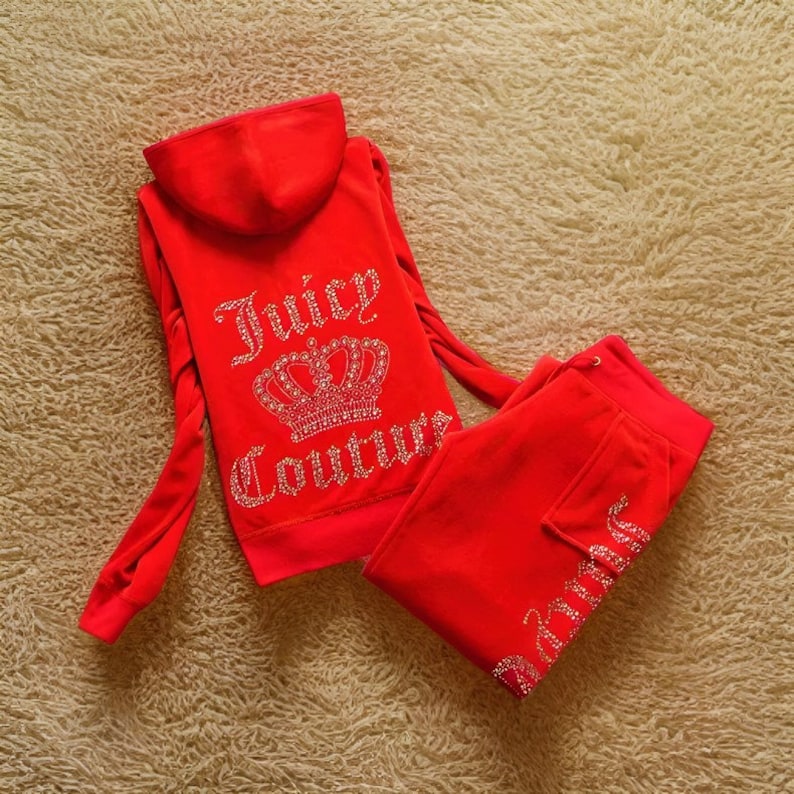 Vintage Juicy Couture Y2K TracksuitVelvet Y2K Tracksuit Casual Fashion Wear For WomenWinterwear Juicy Couture Tracksuit SetGift For Her image 5