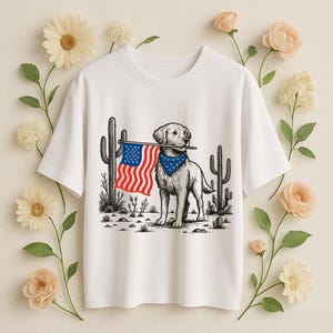Chemise pour chien couleurs confort, chemise 4 juillet, chemise USA, chemise western, chemise 4 juillet, chemise drapeau américain, chemise Amérique, t-shirt vintage