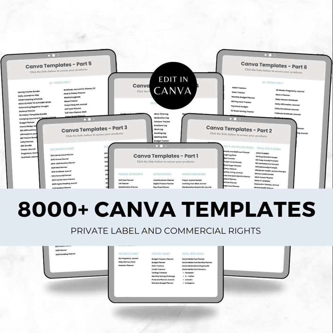8000 Page PLR Bundle | 230+ Canva Templates | Master Resell Rights - Etsy