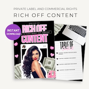 Rich Off Content plr Ebook , Content creator plr ebook, resell digital product, Done For You, plr, Content Creator, ebook, plr book