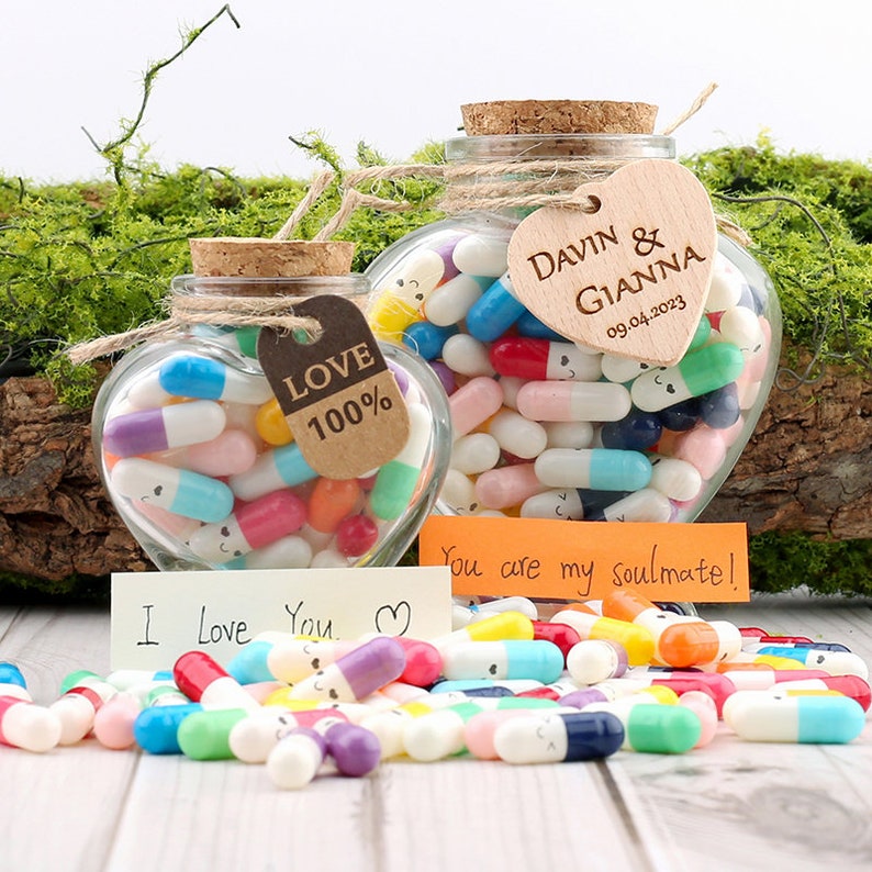 Personalized Love Note Capsules DIY Message Pills in a Jar Etsy