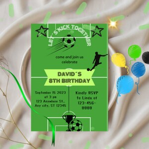 Editable Soccer Birthday Invitation Template Printable - Etsy