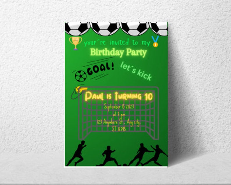 Editable Soccer Birthday Invitation Template Printable - Etsy