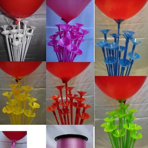 for favor table, balloon stick bouquet  Balloons on sticks, Curious george  birthday party, Balloon centerpieces diy