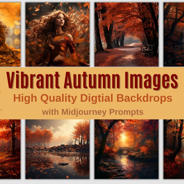Digital Backdrop Autumn, Fall Nature Bundle, Digital Backgrounds