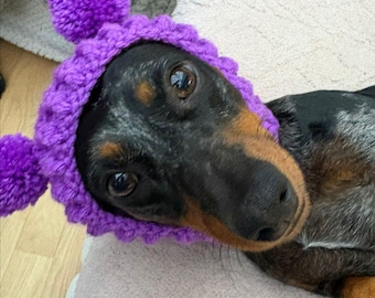 Snood for Dogs, Dachshund Neck Warmer, Small Dog Combined Hat and Scarf