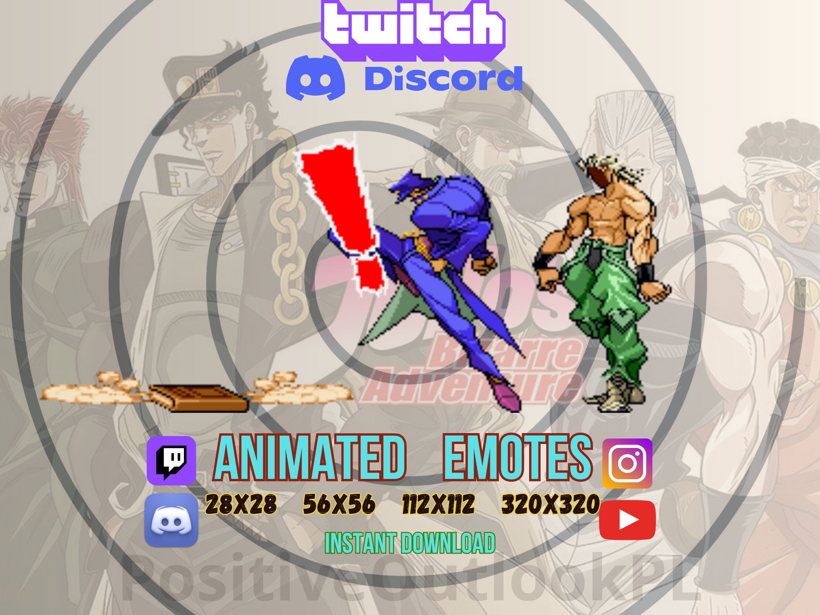 Jojos Bizarre Adventure Animated Emotes Twitch Emotes Discord Emotes