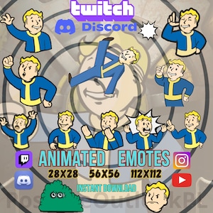 Fallout Animated Emotes | Twitch Emotes | Discord Emotes | Emotes for streamers and gamers | Special Emote | Memes | New Emotes | Vault Boy